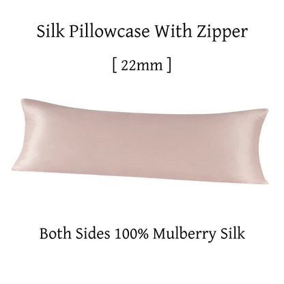 Silk pillowcase with zipper on a white background