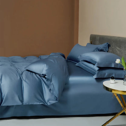 Egyptian Long Staple Cotton Bedding Set Single Double Queen King Size Duvet Cover Luxury Solid Color Quilt Cover Set