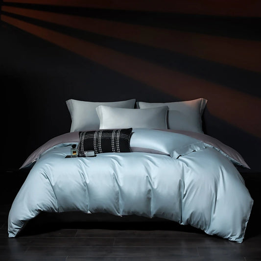 Egyptian Long Staple Cotton Bedding Set Single Double Queen King Size Duvet Cover Luxury Solid Color Quilt Cover Set